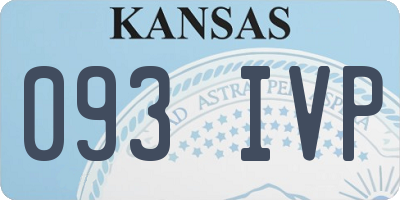 KS license plate 093IVP