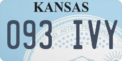 KS license plate 093IVY