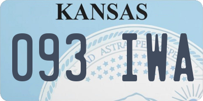 KS license plate 093IWA