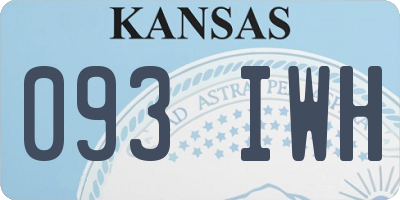 KS license plate 093IWH