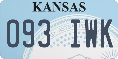 KS license plate 093IWK