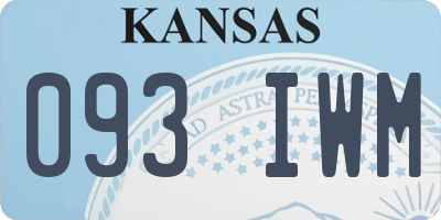 KS license plate 093IWM