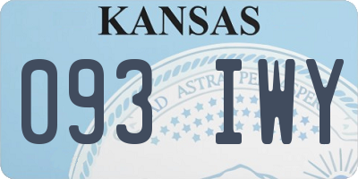 KS license plate 093IWY