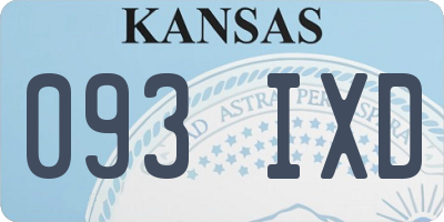 KS license plate 093IXD