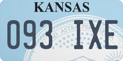 KS license plate 093IXE