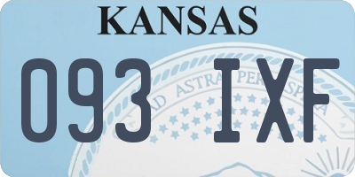 KS license plate 093IXF
