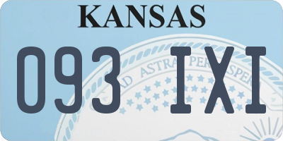 KS license plate 093IXI