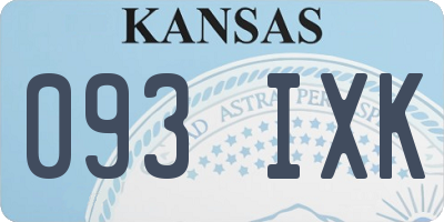 KS license plate 093IXK