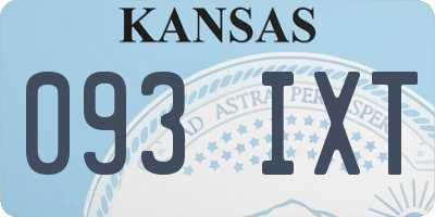KS license plate 093IXT