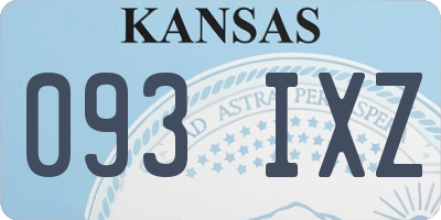 KS license plate 093IXZ