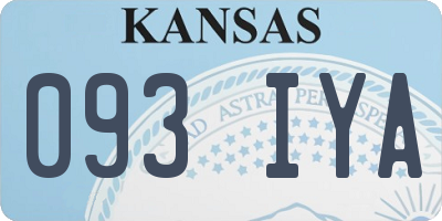 KS license plate 093IYA