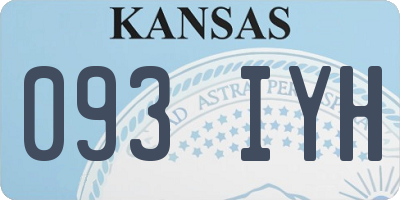 KS license plate 093IYH