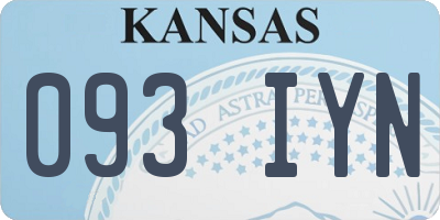 KS license plate 093IYN