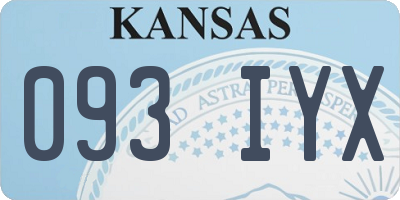 KS license plate 093IYX