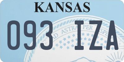 KS license plate 093IZA