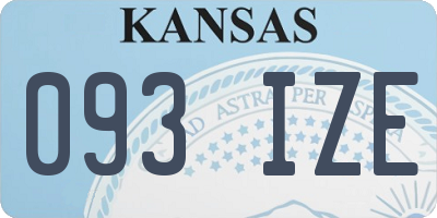 KS license plate 093IZE