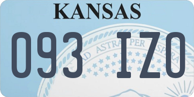 KS license plate 093IZO