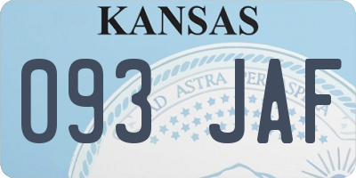 KS license plate 093JAF