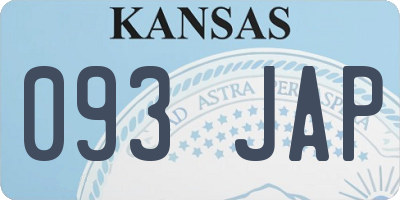 KS license plate 093JAP
