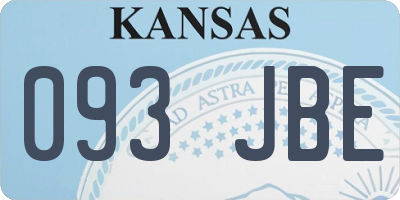 KS license plate 093JBE