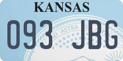 KS license plate 093JBG