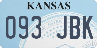 KS license plate 093JBK