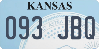 KS license plate 093JBQ