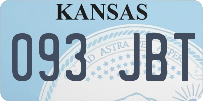 KS license plate 093JBT