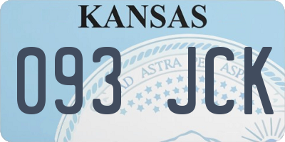 KS license plate 093JCK