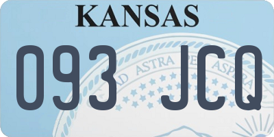KS license plate 093JCQ