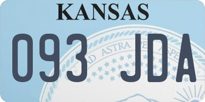 KS license plate 093JDA