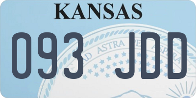 KS license plate 093JDD