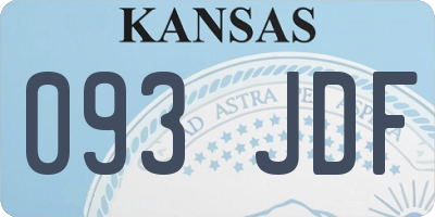 KS license plate 093JDF