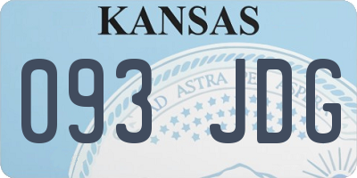 KS license plate 093JDG