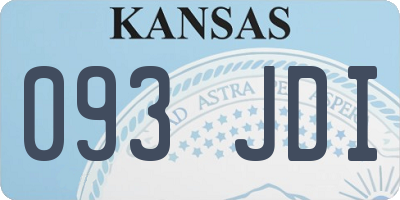 KS license plate 093JDI