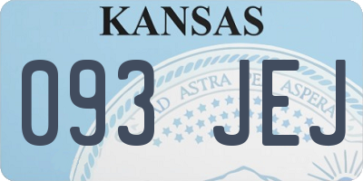 KS license plate 093JEJ