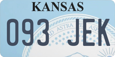 KS license plate 093JEK