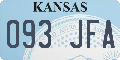 KS license plate 093JFA