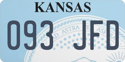 KS license plate 093JFD
