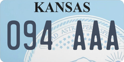 KS license plate 094AAA