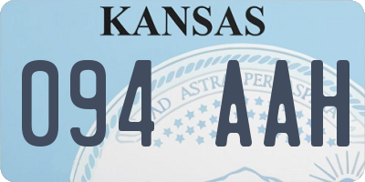 KS license plate 094AAH