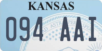 KS license plate 094AAI