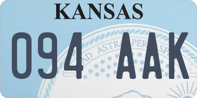 KS license plate 094AAK