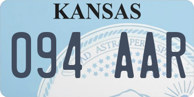 KS license plate 094AAR