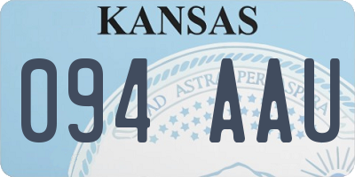 KS license plate 094AAU