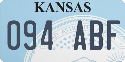 KS license plate 094ABF