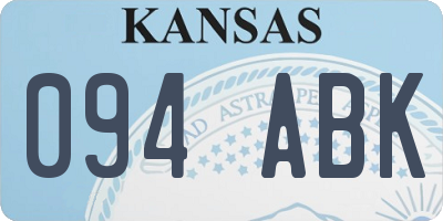 KS license plate 094ABK
