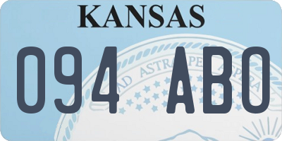 KS license plate 094ABO