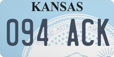 KS license plate 094ACK
