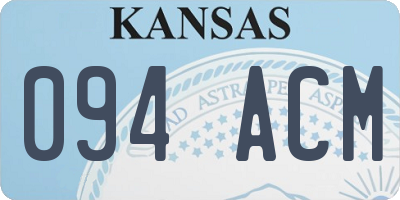KS license plate 094ACM